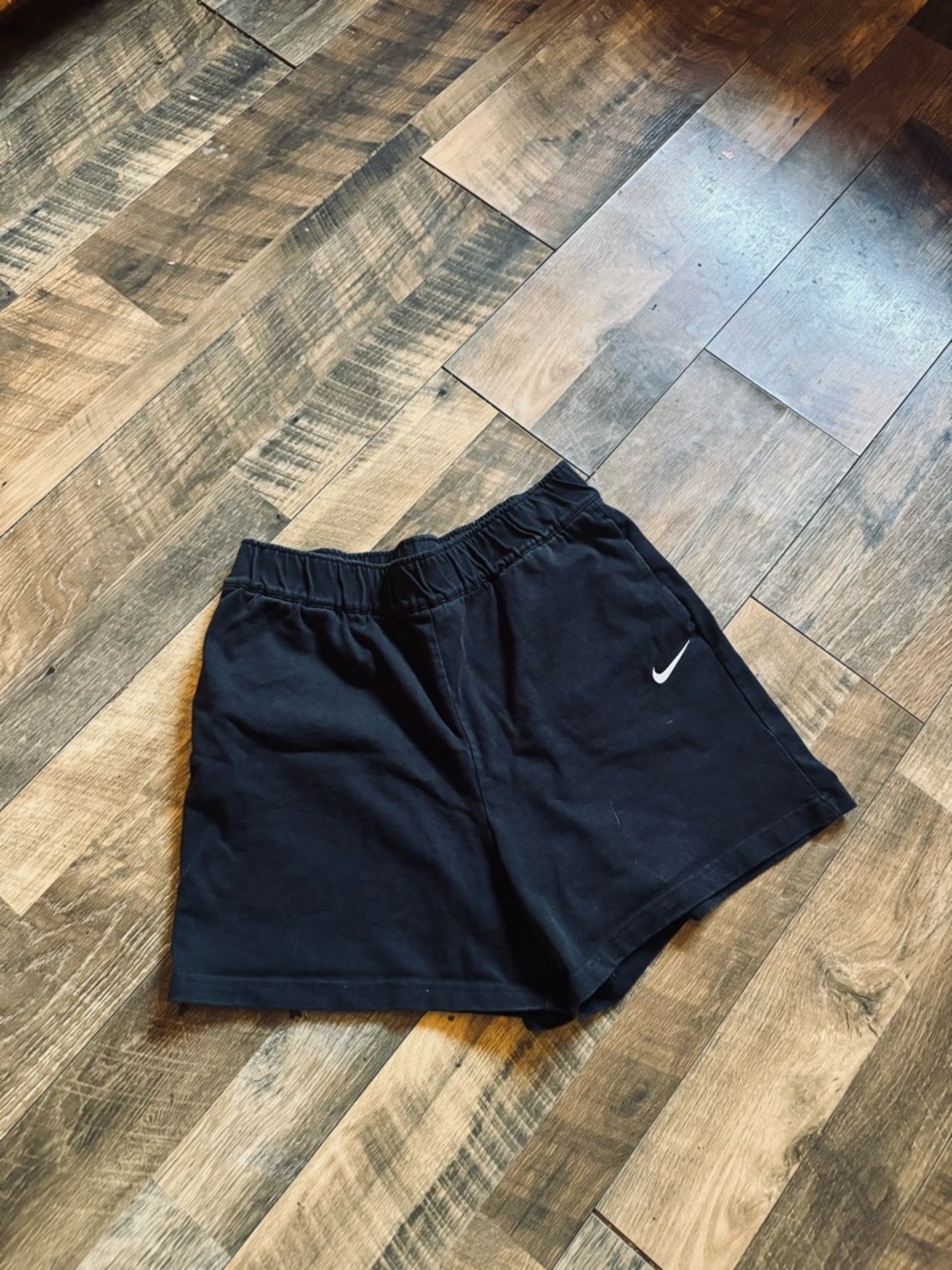 100% Cotton Nike Women's Dark Brown Athletic Shorts with White Swoosh